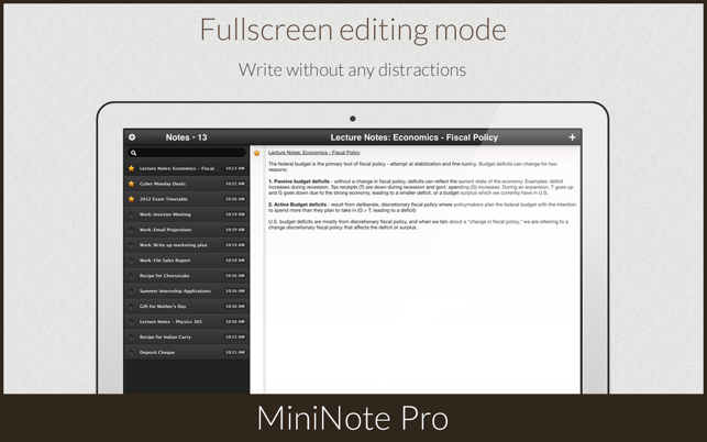 ‎MiniNote Pro Screenshot