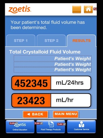 Zoetis I.V. Fluid Volume Calculator for iPad screenshot 2