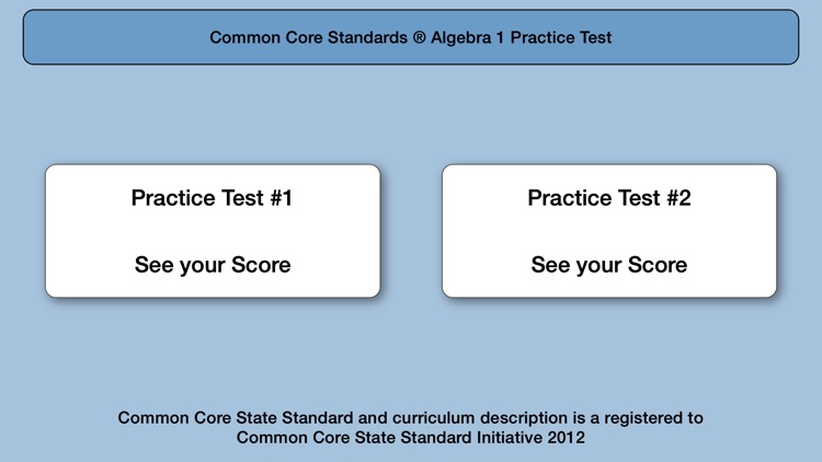 Common Core Math Algebra-I Practice Test