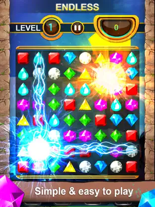 Screenshot 2 Joyas Misiones - Match-3 clásico juego de puzzle iphone