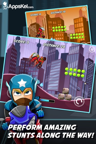 Comic Superhero Con-man Biker – Super Stunt of Steel Hero 2 Free Games screenshot 2