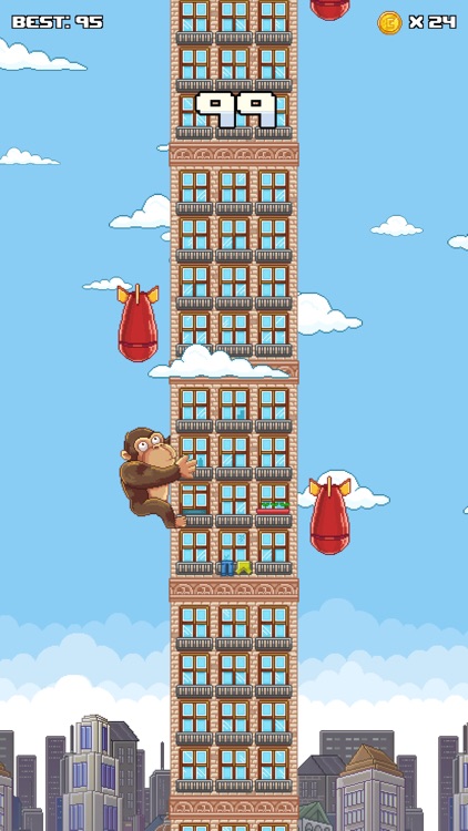 Super Kong Climb - Endless Pixel Arcade Climbing Game screenshot-0