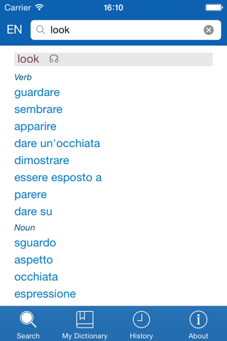 Italian <> English Dictionary + Vocabulary trainer screenshot 2