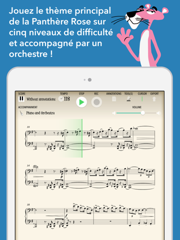 La Panthère rose (partition musicale interactive) screenshot 2
