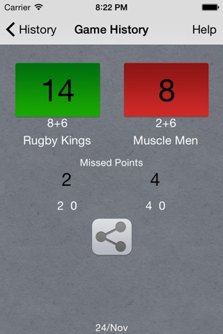 Rugby League Score Keeper Lite screenshot 2