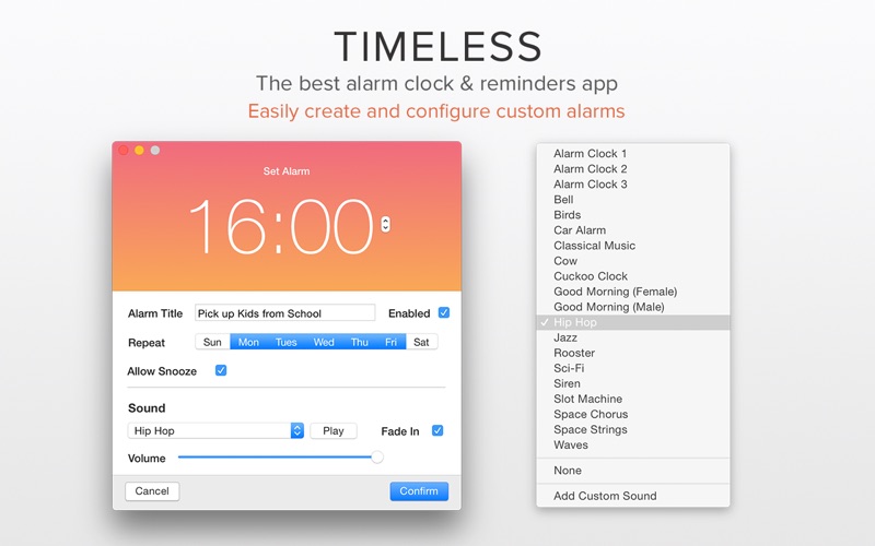 Timeless 1.9 Mac 破解版 – 好用漂亮的闹钟和提醒工具