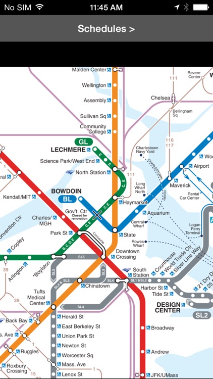 MBTA Boston T Map -- Ad Free