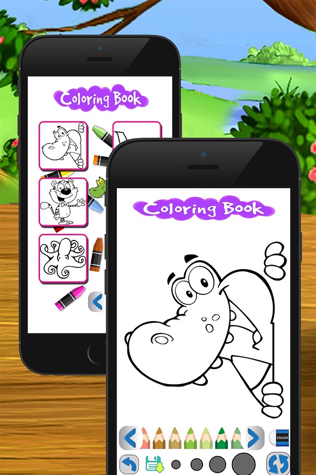cartoon coloring draw book art game for kid screenshot 2