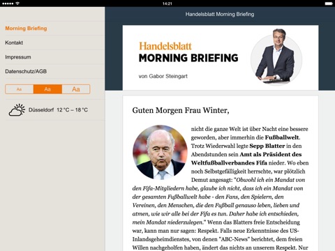 Handelsblatt Morning Briefing screenshot 2