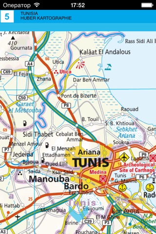 Tunisia. Road and tourist map screenshot 2