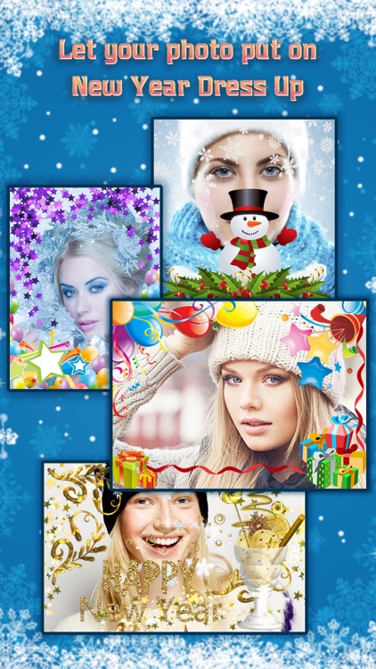 New Year Makeup - Visage Camera to Place Holiday Stickers onto Face Photos