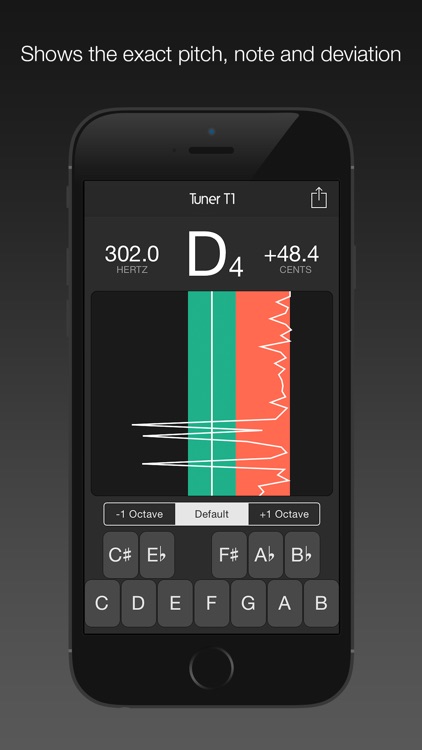 Tuner T1 – Tune any musical instrument (guitar, ukulele, violin, viola, bass, cello and more).
