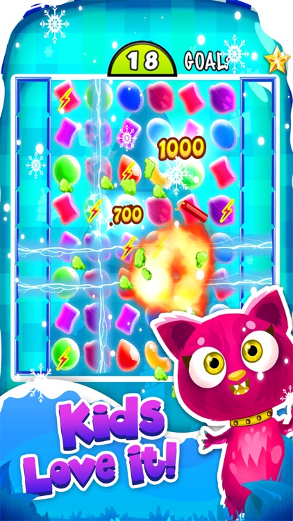 Frozen Ice Puzzle - match-3 candy fruit’s get shock of angry toy free