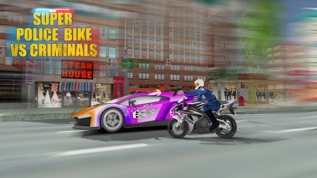 Super Police Bike Race VS Criminals 3D