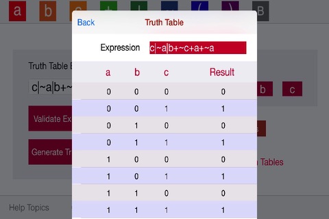 Logic Truth Tables screenshot 2