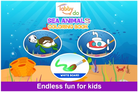 Tabbydo Sea animals color book - Underwater sea animals coloring game for kids, toddlers and preschoolers screenshot 2