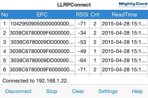 LLRPConnect screenshot 3
