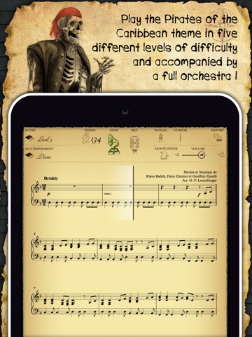 Pirates des Caraïbes (partition musicale interactive) screenshot 2