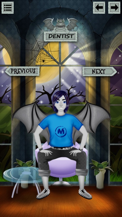 Monster Dentist: dental treatment of scary vampire and gargoyle