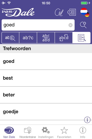 German Dictionary Plus- Van Dale Concise dictionary: translate between Dutch and German, check spelling, listen to pronunciation and use words correctly screenshot 3