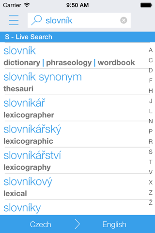 Free Czech English Dictionary and Translator (Česko - anglický slovník) screenshot 2