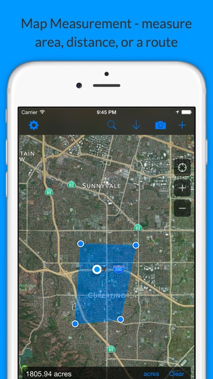 Map Points - GPS Location Storage for Hunting, Fishing and Camping with Map Area Measurement