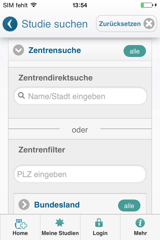 Studienfinder Onkologie screenshot 2