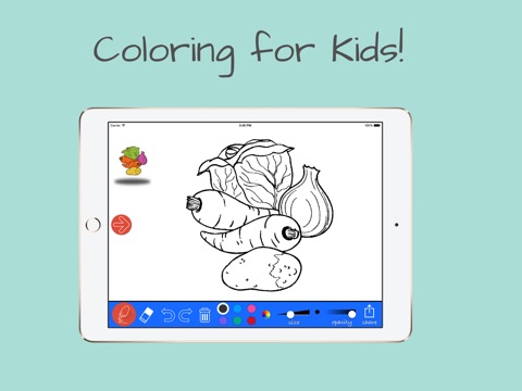 Kids coloring in with Fruit and Vegetables screenshot 4