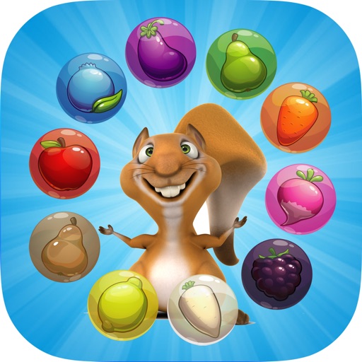 Squirrel Pop Bubble Shooter Fruit Saga : Match 3 Hd Free Game iOS App