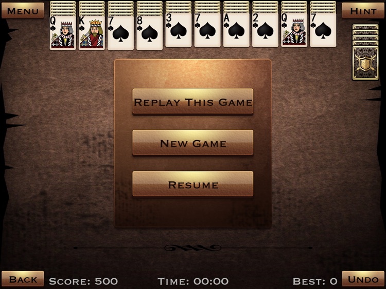 Spider Solitaire iPad edition