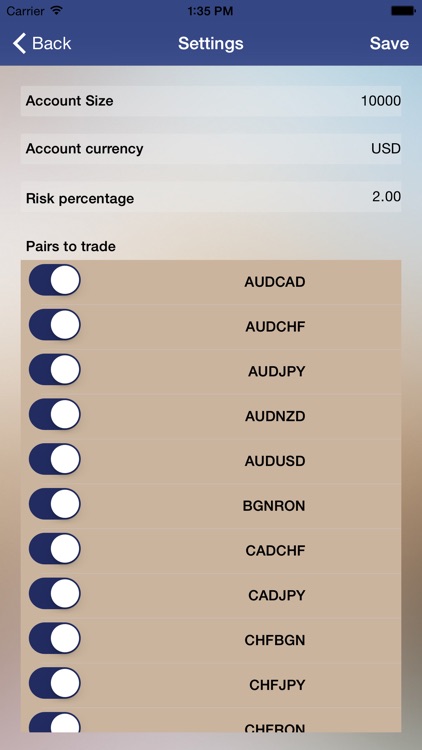FX Trade Sizer - Forex trading position size and pip value calculator for the day trader