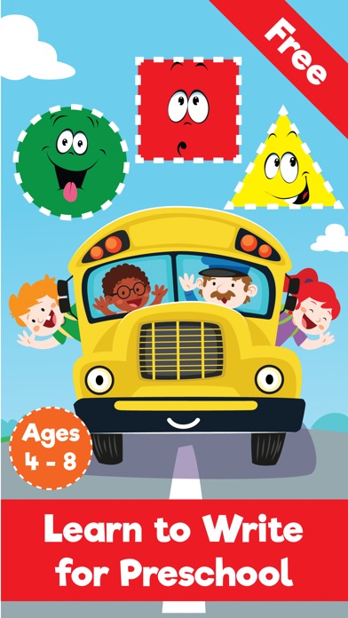 【图】School bus kids games for Trace Shapes and Writing to fun book(截图1)