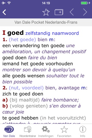 French Dictionary - Van Dale Pocket dictionary: translate between Dutch and French, look up spelling, listen to pronunciation and learn from examples screenshot 4