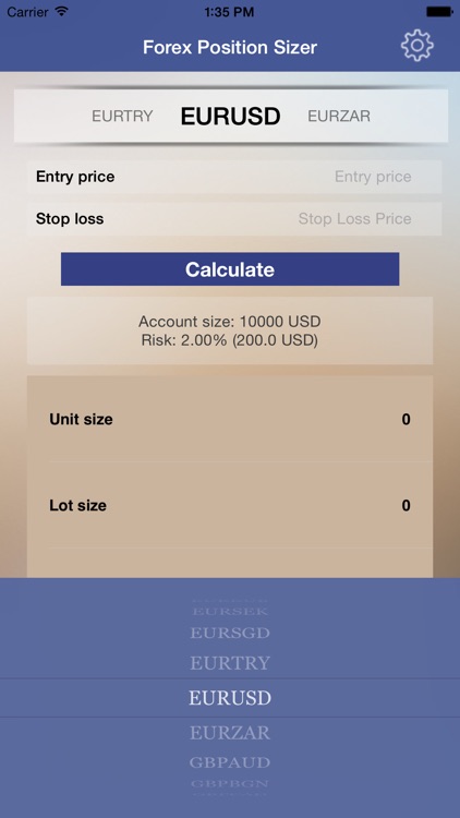 FX Trade Sizer - Forex trading position size and pip value calculator for the day trader
