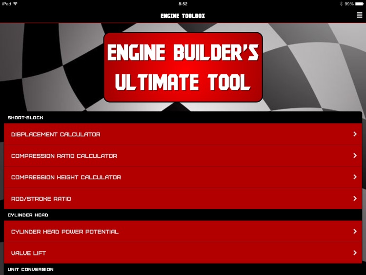 Engine ToolBox Calculator "for iPad"