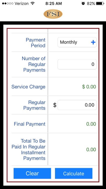 FSI Payment Calculator