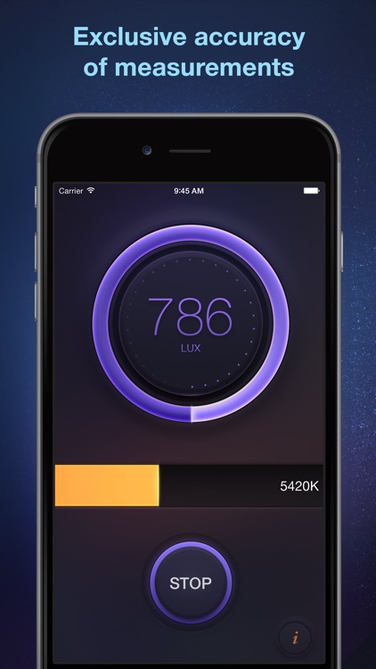 Lux Meter - light measurement tool for measuring lumens, foot candles, lx and light temperature