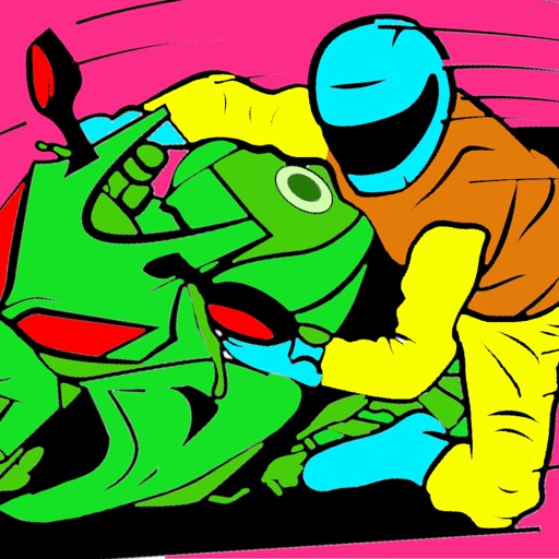 Paint Game Power Biker Coloring Page For Kids icon