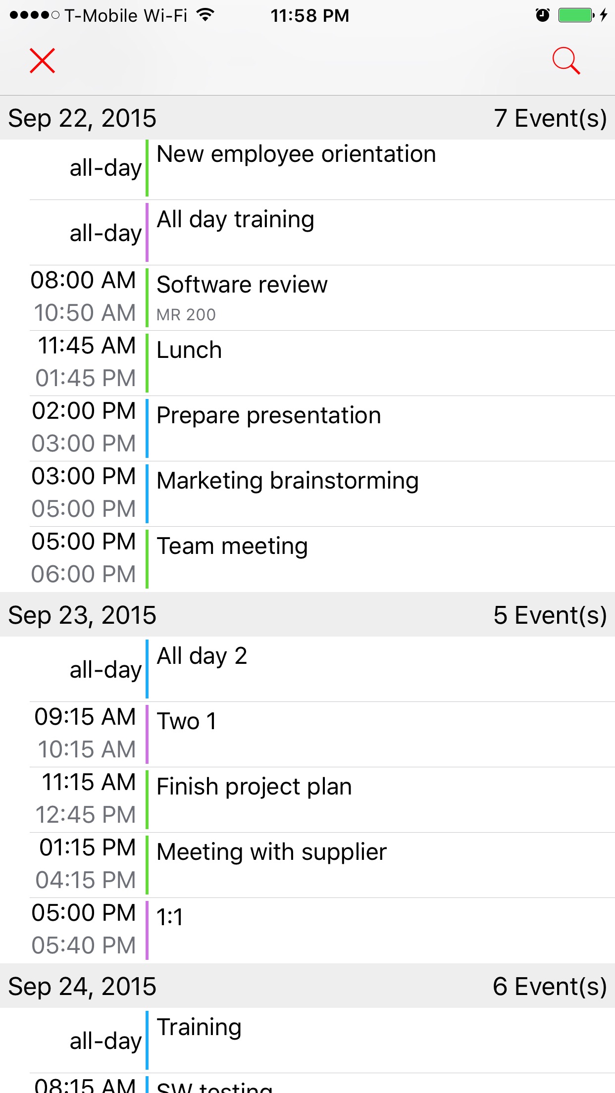 Screenshot do app Week Calendar Pro