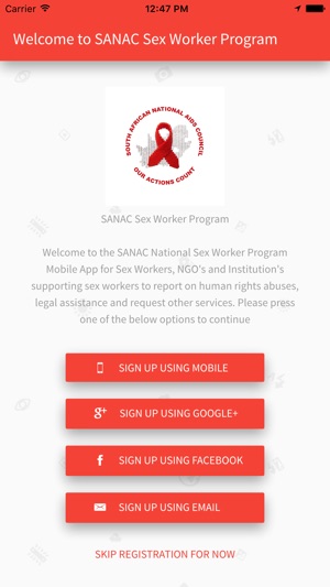 SANAC Sex Worker Program