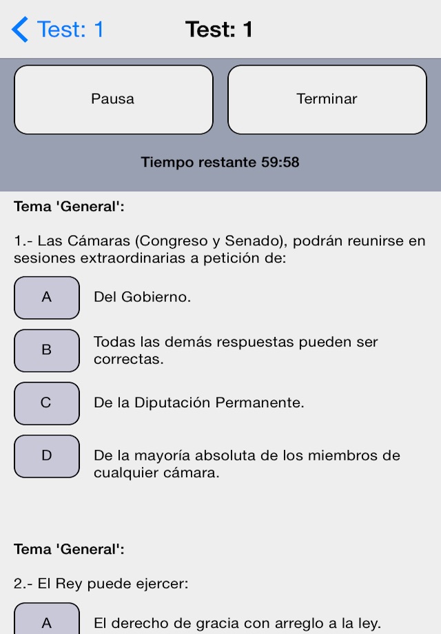 Constitucion Test Examenes screenshot 3