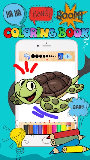 Sea animals shark turtle doodles coloring book kid(圖3)-速報App