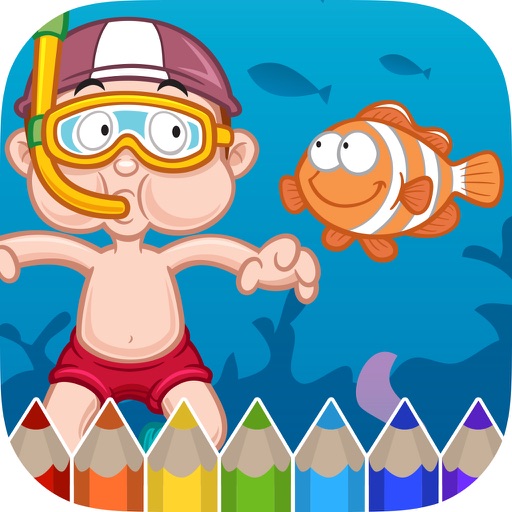 Sea Animals Coloring Book - Painting Game for Kids iOS App