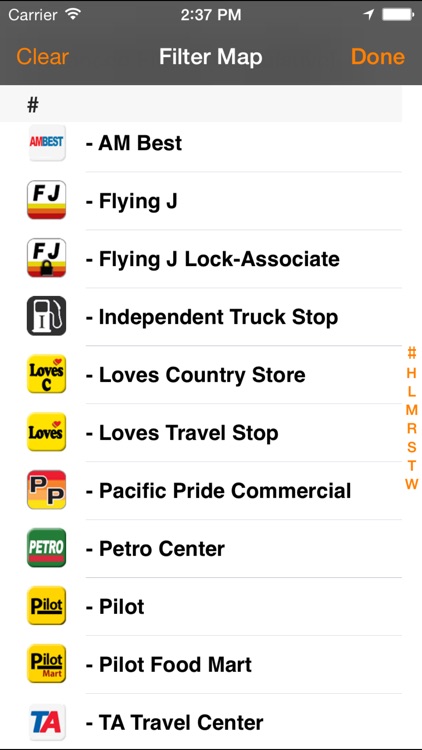 Truck Stops & Travel Plazas