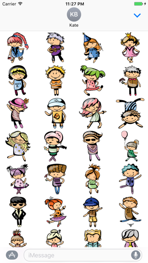 Cartoon Kids Emoji Sticker for iMessage #4(圖2)-速報App