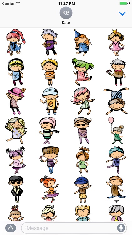 Cartoon Kids Emoji Sticker for iMessage #4