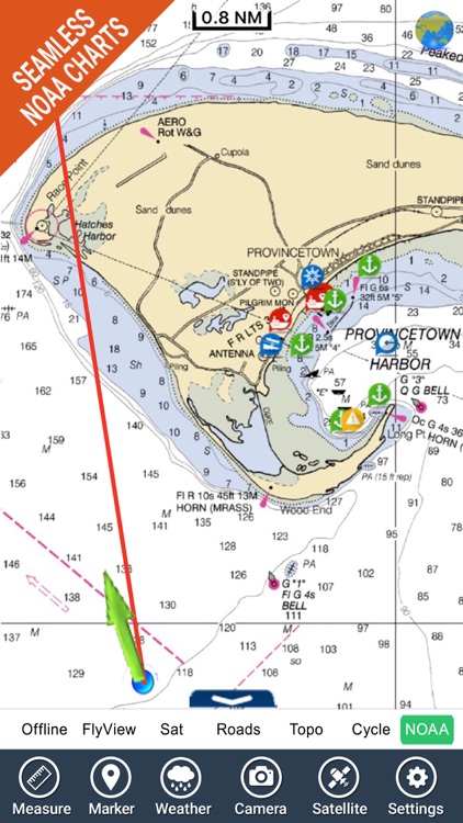 Marine : Cape Cod GPS offline map fishing charts