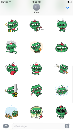 Greeny The Cat - Christmas stickers pack(圖4)-速報App