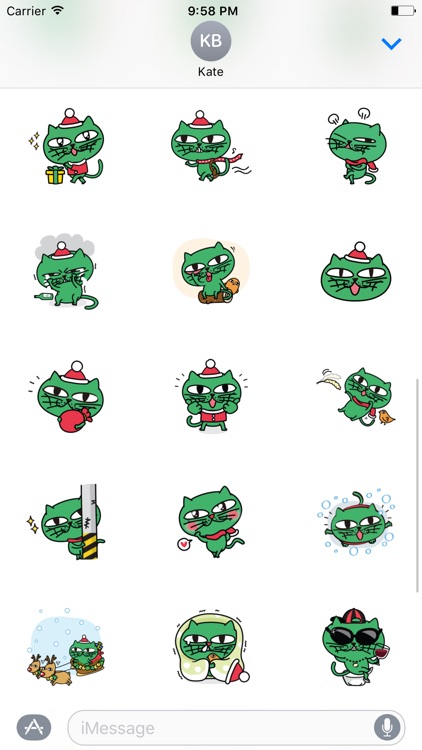 Greeny The Cat - Christmas stickers pack screenshot-3