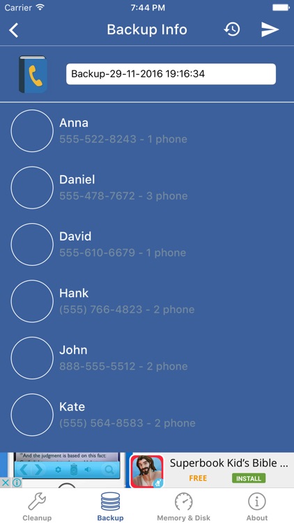 Clean & Clear Duplicate Contacts & Check Memory